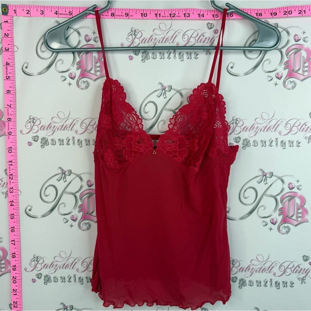 La senza tank top Lacie floral cami Red Lace Trim Camisole Tank Top